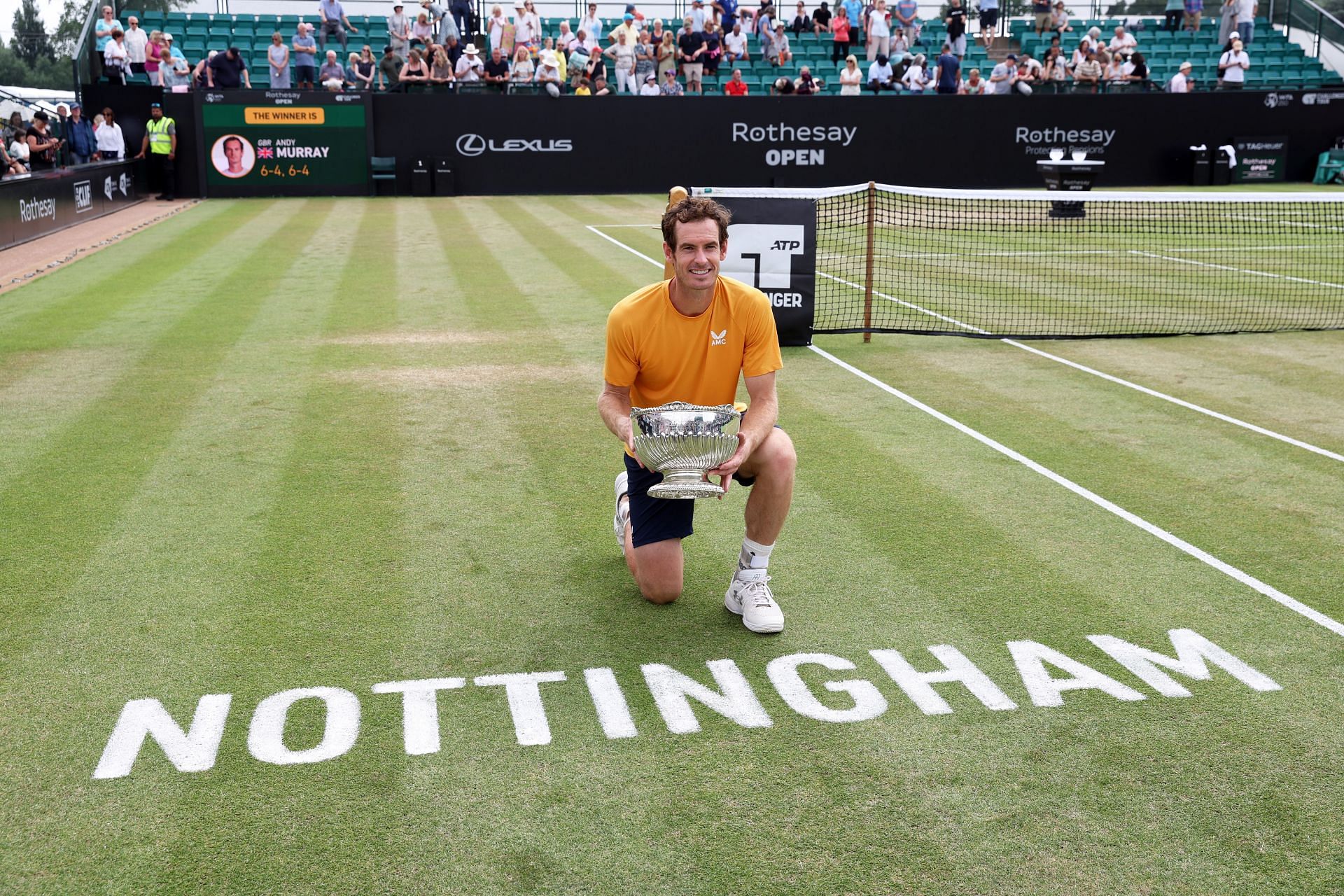 Andy Murray with the 2023 Rothesay Open title